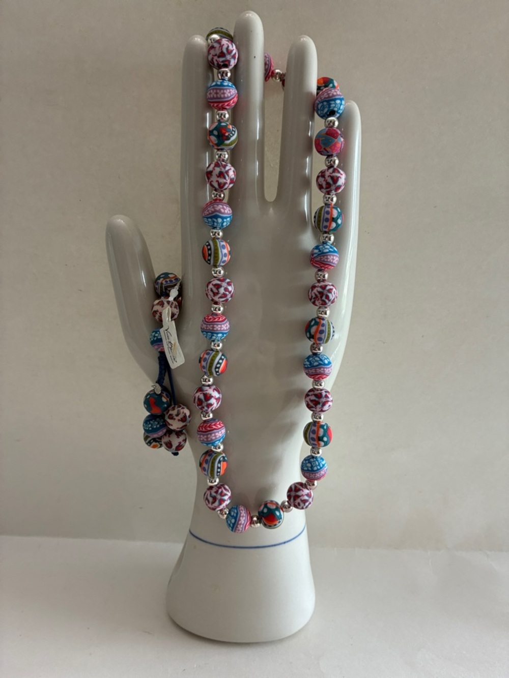 NWT Viva Beads Necklace and Bracelet Set - denim